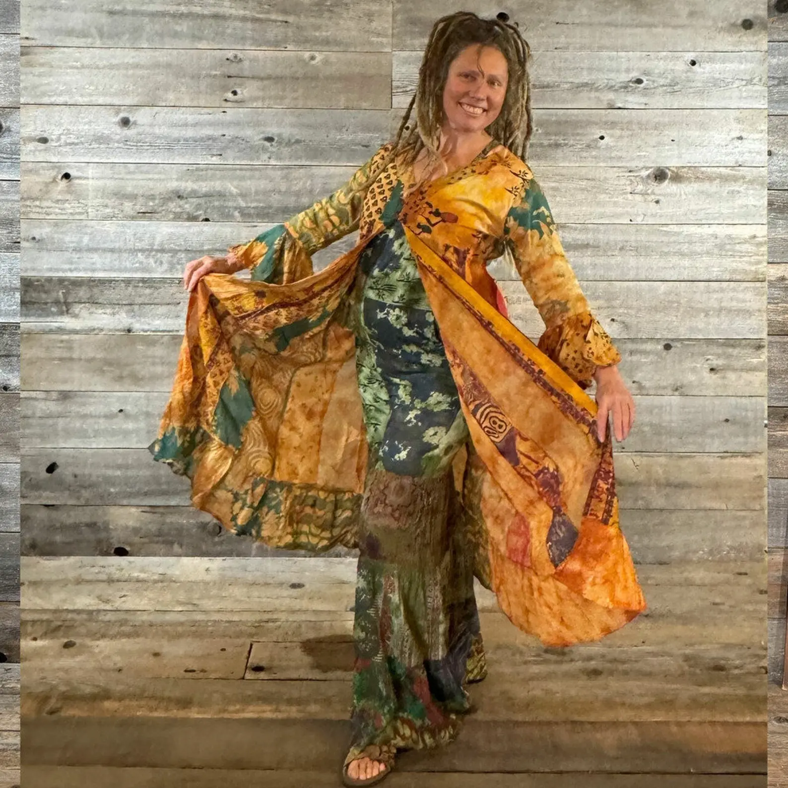Boho Hippie Patchwork Long Duster - Casual Women's Accessory for Versatile Styling - Womenswear