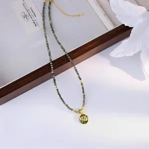 Swyii Shiny Spinel Beads Necklace with Removeable Stamp Charm for Party, High Quality Pendant necklace, Natural Beads, New Year Stuffers, Holiday Gift Ideas, Sparkle Into 2026, MardiGras