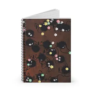 Everything's Ghibli Studio Accessories Store - (9 Special Designs) Susuwatari Spirited Away Inspired Notebooks Anime Journal Ghibli Gifts Stationery Cute Notes 90gsm Paper Metal Spiral Binding Eco-Friendly 6x8 Compact Size