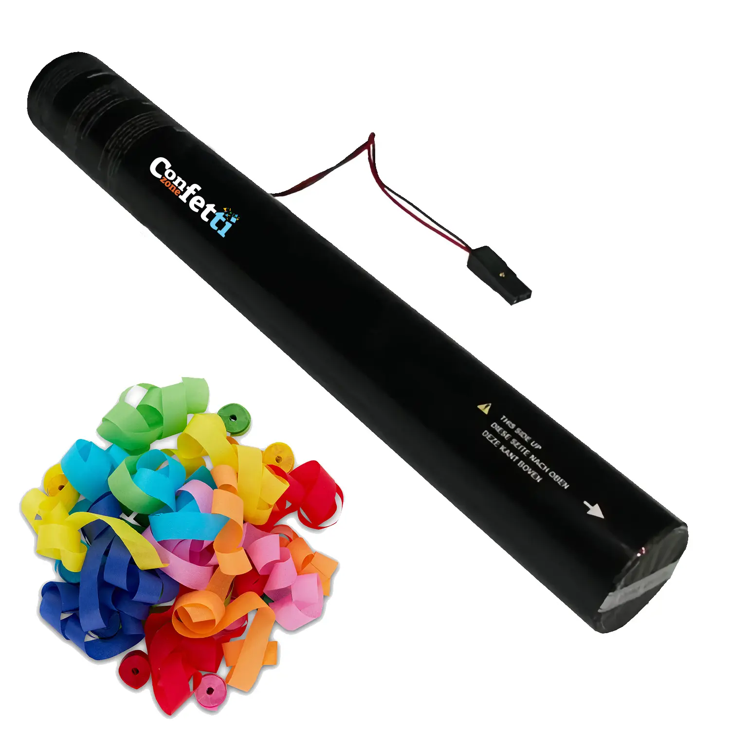 16-in Electric Streamer Cannon - Prefilled Multicoloured Tissue Paper, Confetti Sprays for Happy Birthday, Baby Shower (Small Festive Party Supply for Smaller Venues & Indoor Events)