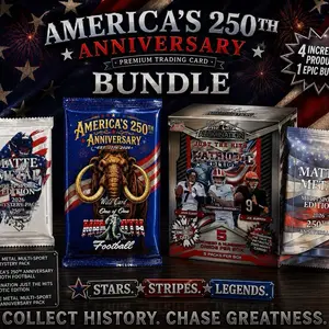 Wild Card America 250th Bundle - Just the Hits Patriotic Box, Mammoth pack, Matte Metal Packs