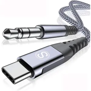 USB Type C to 3.5mm Audio Aux  4ft for  16 USB C to 3.5mm  Stereo Speaker Aux Cord for  15 16 Pro Max Plus MacBook iPad Pro, Galaxy S24 S23 S22 S21 S20 Note Pixel