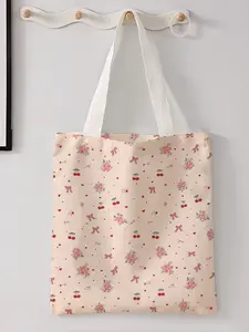 Rose Pattern Casual Storage Bag for All Occasions, Stylish and Trendy, Perfect for Shopping and Office Use, Ideal for Valentine's Day