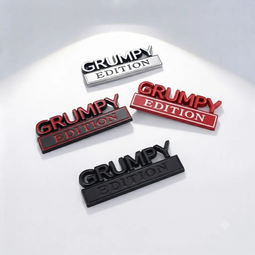 3D Car Modification Emblem Letter Metal Car Sticker GRUMPY Modified Car Body Sticker