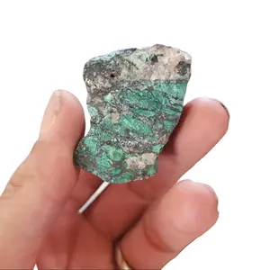 Arizona Natural Chrysocolla with Malachite and Quartz on a Crystal Quartz Vein