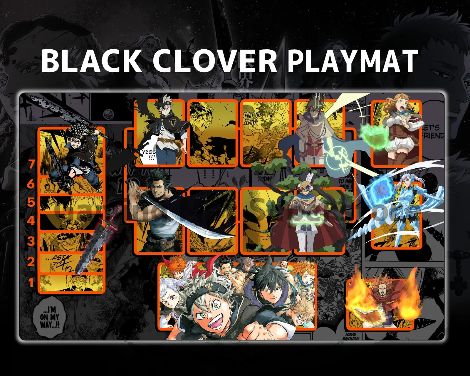 UA Card Black Clover Union Arena Black TCG CCG Playmat Anime Desk Mat Mousepad Trading Card Game Mat