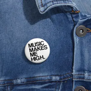 MMMH Round Pin: White | Black Lettering