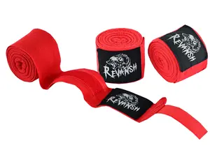 Revansh Sports MMA Handwrap 180 Inch Premium Poly-Cotton Hand Wraps with Red Color and Bold Logo for Enhanced Training