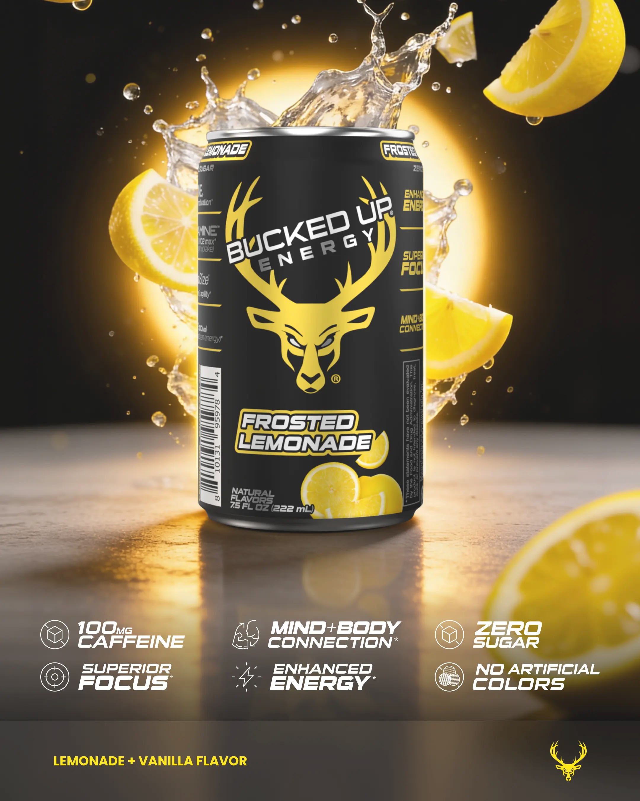 Bucked Up Bucked Up Energy Drink Frosted Lemonade 7.5oz — product image