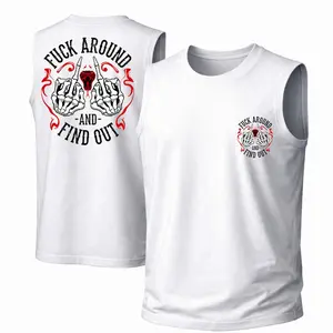 Men's Cotton Sleeveless Tank Top - Fu.. Around And Find Out Printed Style. This Is A Casual Item Suitable For Both Men And Women, Especially Perfect For Spring And Summer; The Cool Print And Classic Crew Neck Cut