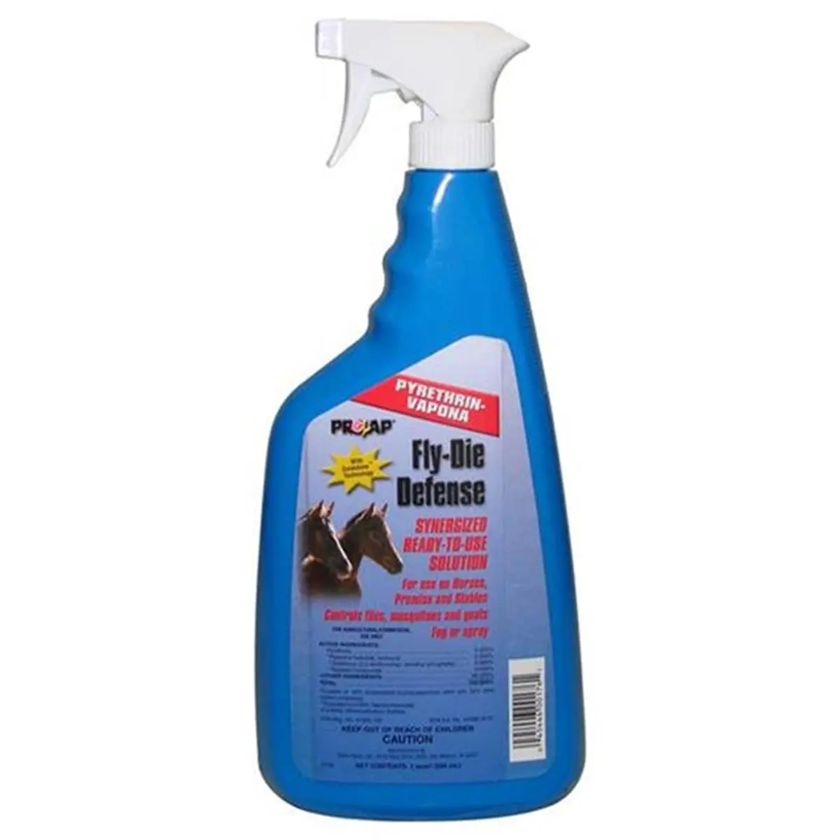 Neogen Prozap Fly-Die Defense Ready-to-Use Equine Insect-Control Spray, 32 oz Fast-Acting Pyrethrin Formula with Goldshine Technology for Quick Knockdown & Rapid Kill of Flies, Mosquitoes, 32Oz