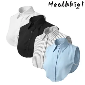 4 Pcs Fake Collar Detachable False Dicky Collar Half Shirts Round for Women Outfits Halloween Costume Accessories
