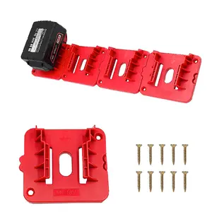 Battery Holder (pack of 10), Wall-Mounted Battery Storage Rack, Cordless Tool Organizer, Garage Tool Storage, Compatible with Milwaukee M18 Series 18v Batteries, Ideal for Work Carts & Toolboxes