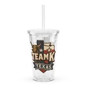 Team K Texas Clear Plastic Tumbler