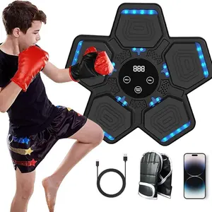 2026 Music Boxing Machine with Boxing Gloves, Smart Bluetooth Boxing Machine with LED Electronic Wall Mounted, Music Boxing Target Workout Punching Equipment for Home(Upgrade)
