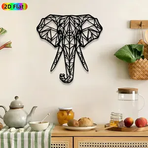 1pc Geometric Elephant Head Metal Wall Art, Low-Poly Elephant wall Scupltures Mural, Intricate Craftsmanship, Perfect for Housewarming, Christmas Decor, Perfect for Living Room Patio Wall Office Decor, Ideal Gift for Wildlife Decor Enthusiasts.