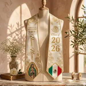 Mexican Graduation Stole 2026 Personalized – Virgen de Guadalupe Sash, Orgullo Mexicano, Custom Name, Hispanic Graduation Gift