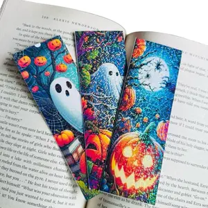 Iridescent Ghosties Bookmarks Long Laminated Sparkle While You Read Holographic Vinyl Overlay Sturdy Cardstock 7x2 Inches Perfect for Bookworms