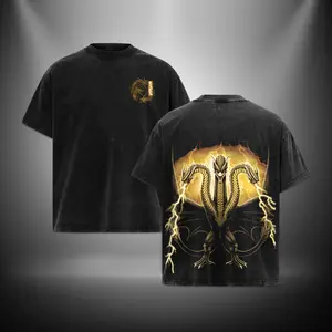 King Ghidorah Godzilla King of the Monsters Vers Gojira Washed TShirt Hoodie Sweater Monster Vers Toho Vers Menswear Gift for movie fans Top Apparel Classic Oversized Seamless Simple Straight Man Clothes Cotton designer shirts