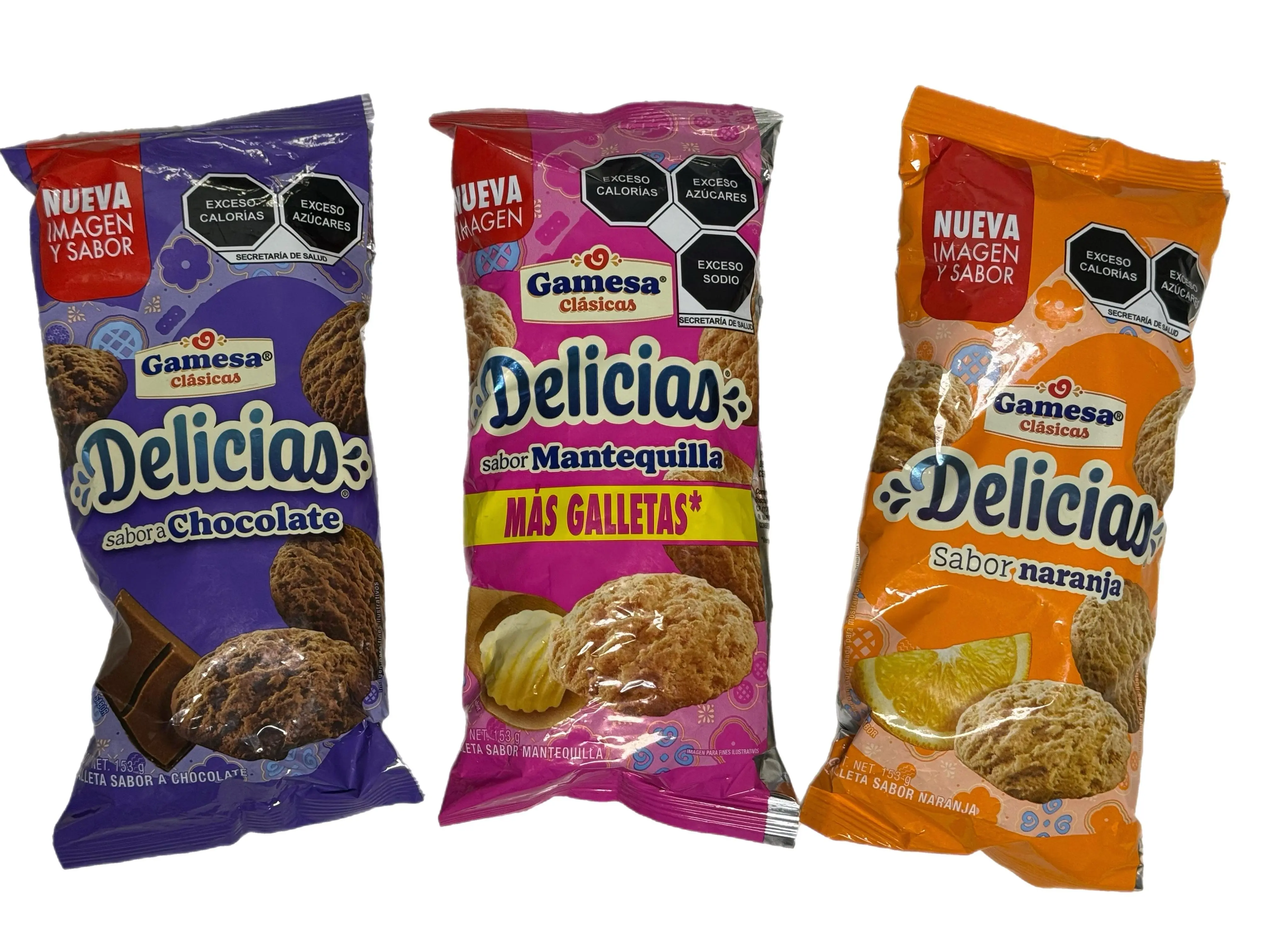 Gamesa Delicias Sabor Chocolate, Mantequilla o Naranja – Mexican Cookies – Chocolate, Butter or Orange Flavor – 5.4 oz (153 g)