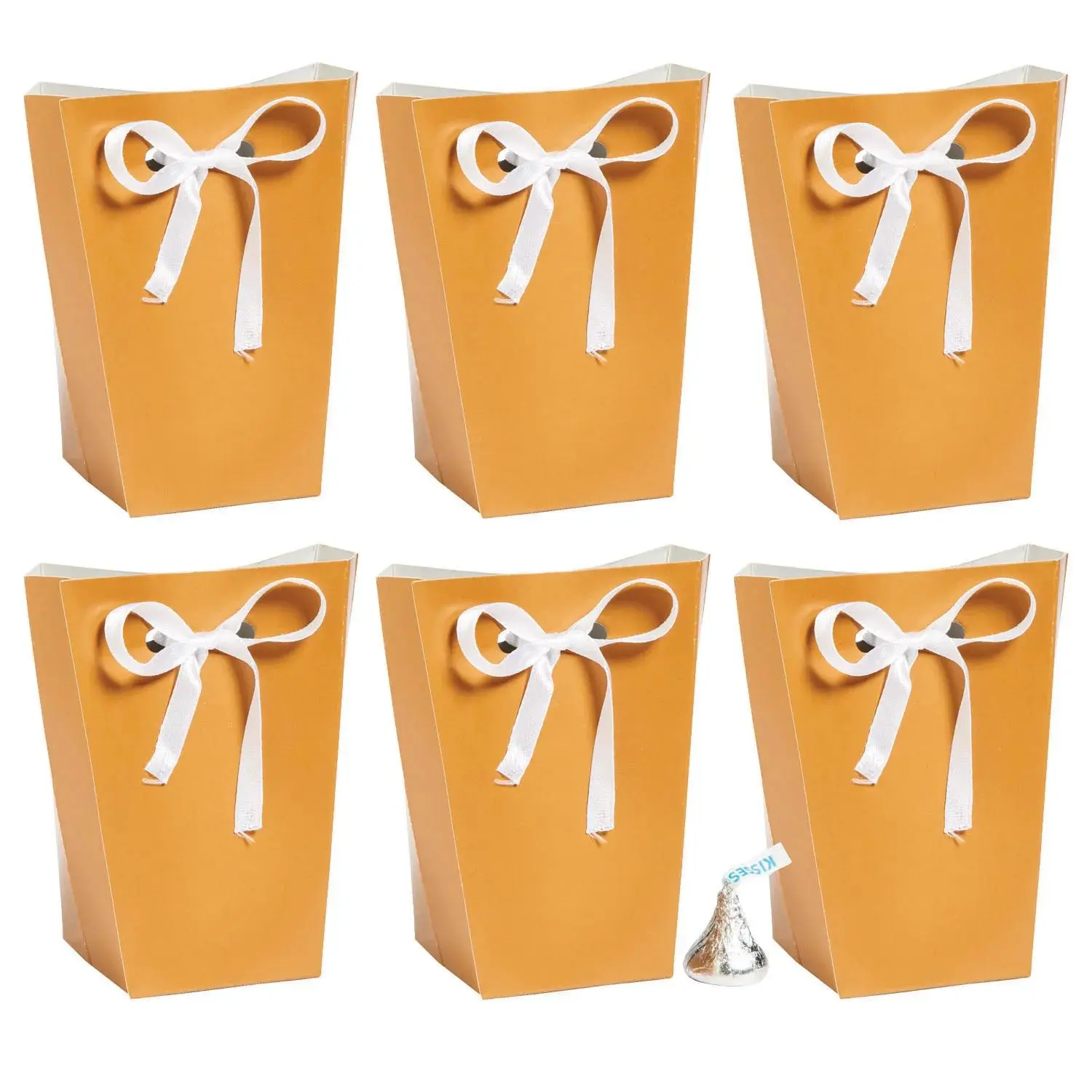 96-Piece Bulk Small Copper Favor Boxes with Ribbon Bow - Creative Gift Packaging, Gift Box Wrapping Bulk Set for Kitchenware/Drinkware Accessories