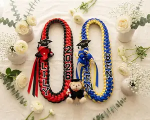 2026 Braided Ribbon Graduation Honor Cord Lei - Senior Graduation Gift,Custom Name, Class of 2026 Photo Prop