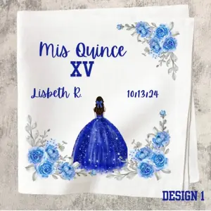 Servilletas Personalizadas, Recuerdos de Quinceañera, Personalized Quince Favors  Custom Napkins  Cocktail Napkins with Angel Design & Custom Text for Christening