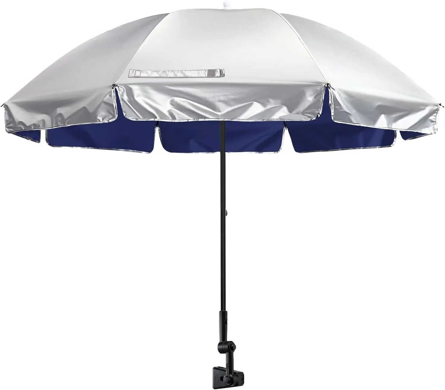 Beach Chair Umbrella with Universal Adjustable Clamp, UV Protection Sunshade Umbrella for Outdoor, , Wheelchairs, Patio Chairs, Bleacher, and Golf Carts