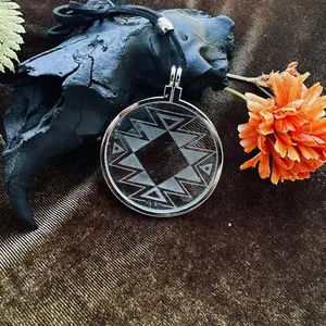 Panda Ninja Solar Lighter Necklace - Southwestern Motif Compass Rose Pendant with Built-in Magnifying Glass for Campers & Outdoor Enthusiasts