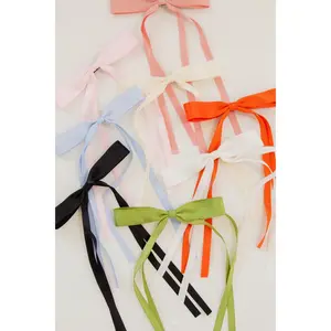 Satin Ribbon Long Bow Clip