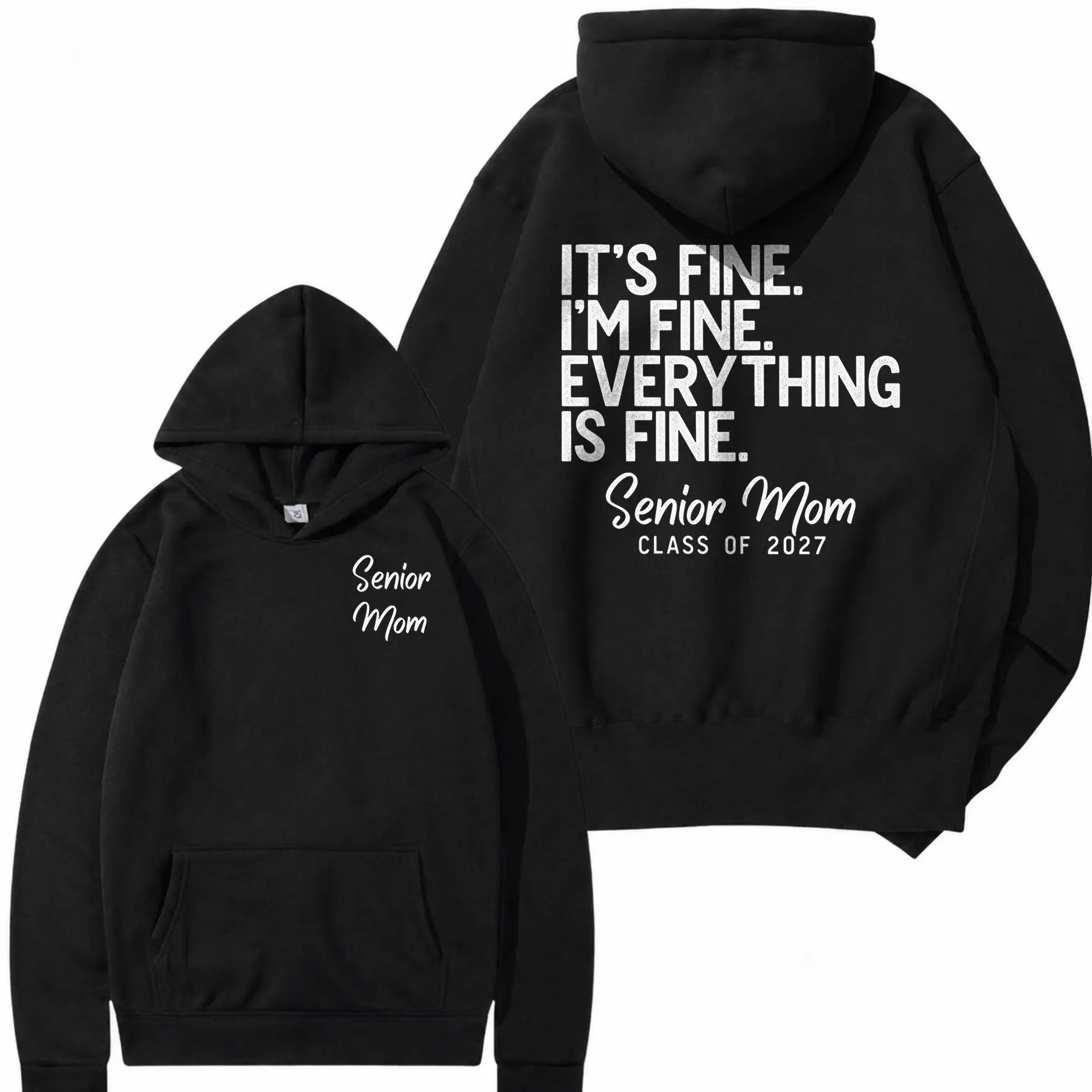Senior Mom Hoodie, Class of 2027 Hoodie, Retro Graduation Mom Pullover, Proud High School Senior Mom Gift, Senior Year Mama Hoodie, Graduation Mom Gift