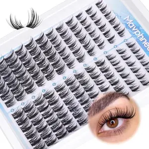 Natural Lash Clusters Spiky Eyelash Extensions Wispy Lash Extensions CC-Curly Eyelash Clusters 10-16MM Anime Individual Lashes Left & Right Eye Lashes Clusters 144 Pcs by Mavphnee