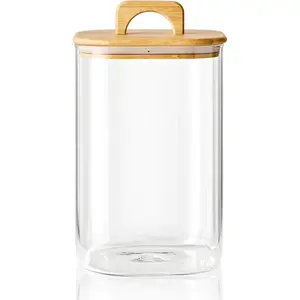 4 qt Large Jars with  , 1 Gallon Glass Candy Jar with Lid, Sugar/Flour Storage Containers, 128 oz Big Glass Canisters with Airtight Lid, 1 Pack