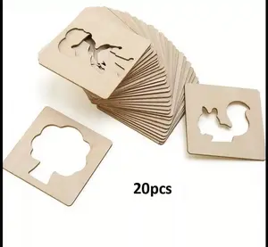 Reusable Wooden Drawing Stencils Kit-20 Different Shapes Painting For Home Schooling