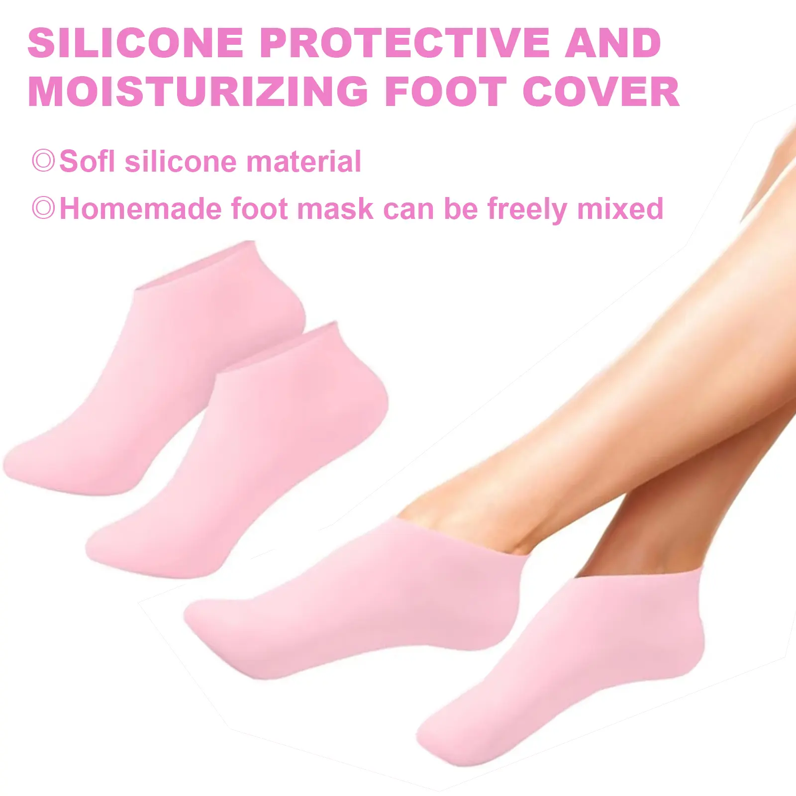 Reusable Silicone Gel Moisturizing Foot Care Socks,Soft Foot Mask Covers Soften Calluses,Repair Dry Cracked Dead Skin,Home Spa Pedicure Treatment
