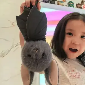 Cute 22cm Bat Plush Toy Soft Stuffed Cartoon Bat Plushies Grey Funny Design Bat Stuffed Animal Halloween Decoration