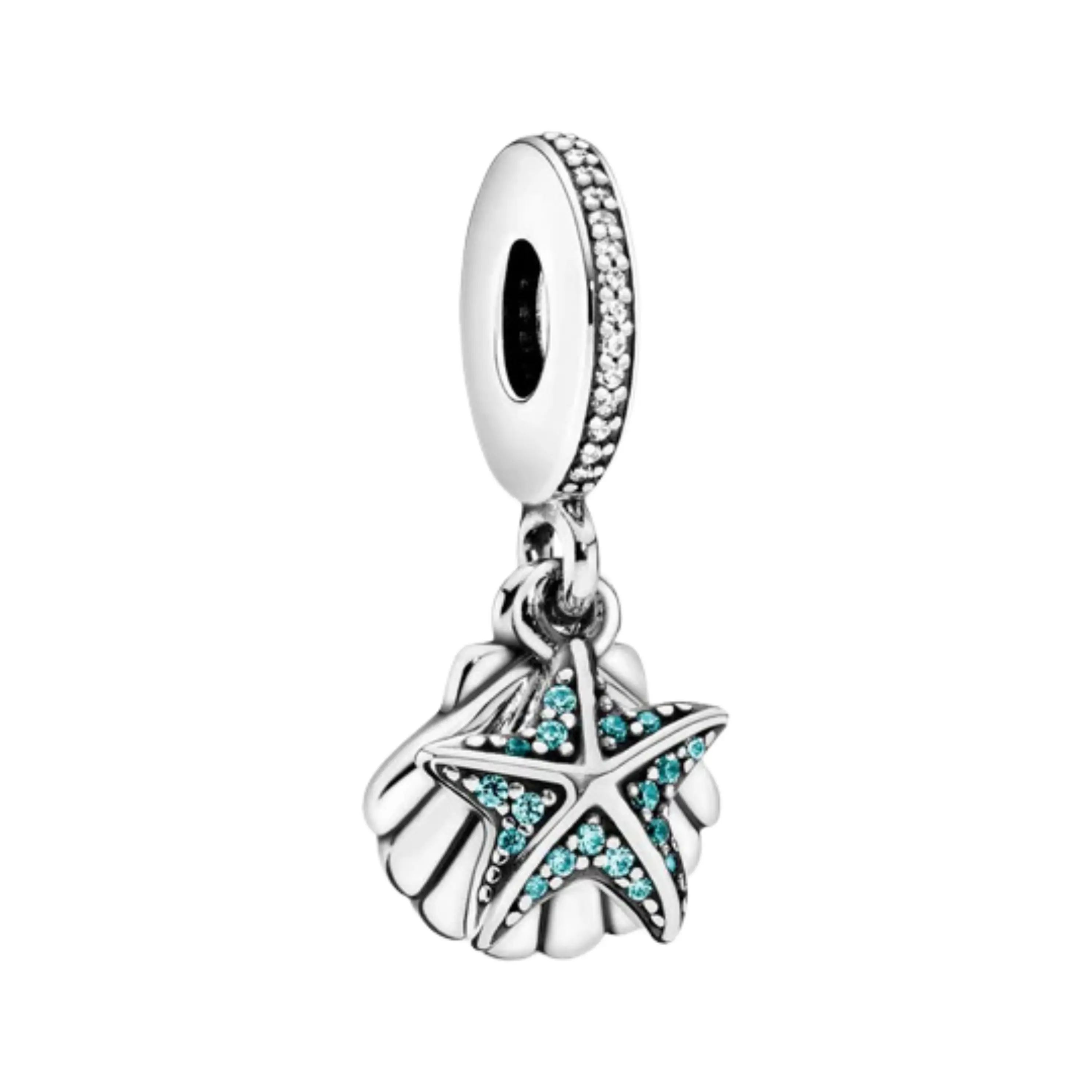 Starfish & Shell Charm | Ocean Beach Dangle Charm | Summer Sea Jewelry Gift for Women