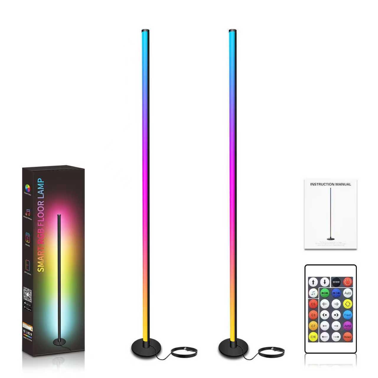 RGB Corner Floor Lamp 16 Million Color Music Sync Changing LED Corner Lamp with Remote & APP Control Smart Modern Floor Lamp RGB Corner Floor Lamp 16 Million Color Music Sync Changing LED Corner Lamp with Remote & APP Control Smart Modern Floor Lamp