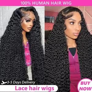 36 Inch 13X6 Deep Wave Lace Front Wigs Human Hair 180% Density Pre Plucked Wet And Wavy Afro Wig For Women Natural Look Soft Comfortable Hair TikTokShopBlackFriday