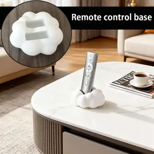 1x Modern Remote Control Holder & Storage Box 3D Printed Black & White - Space-Saving Compatible for TV/DVD/Blu-ray/Sound System/Game Console - Media Console Organizer for Living Room, Bedroom - Decorative Remote Holder with Storage