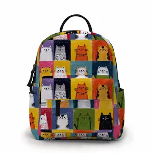 Mini Backpack - Cat Squares