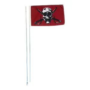 JLP 2 Part 7 ft Tall 1/4 In pole 19x12 In F:ag Whip Red Pirate