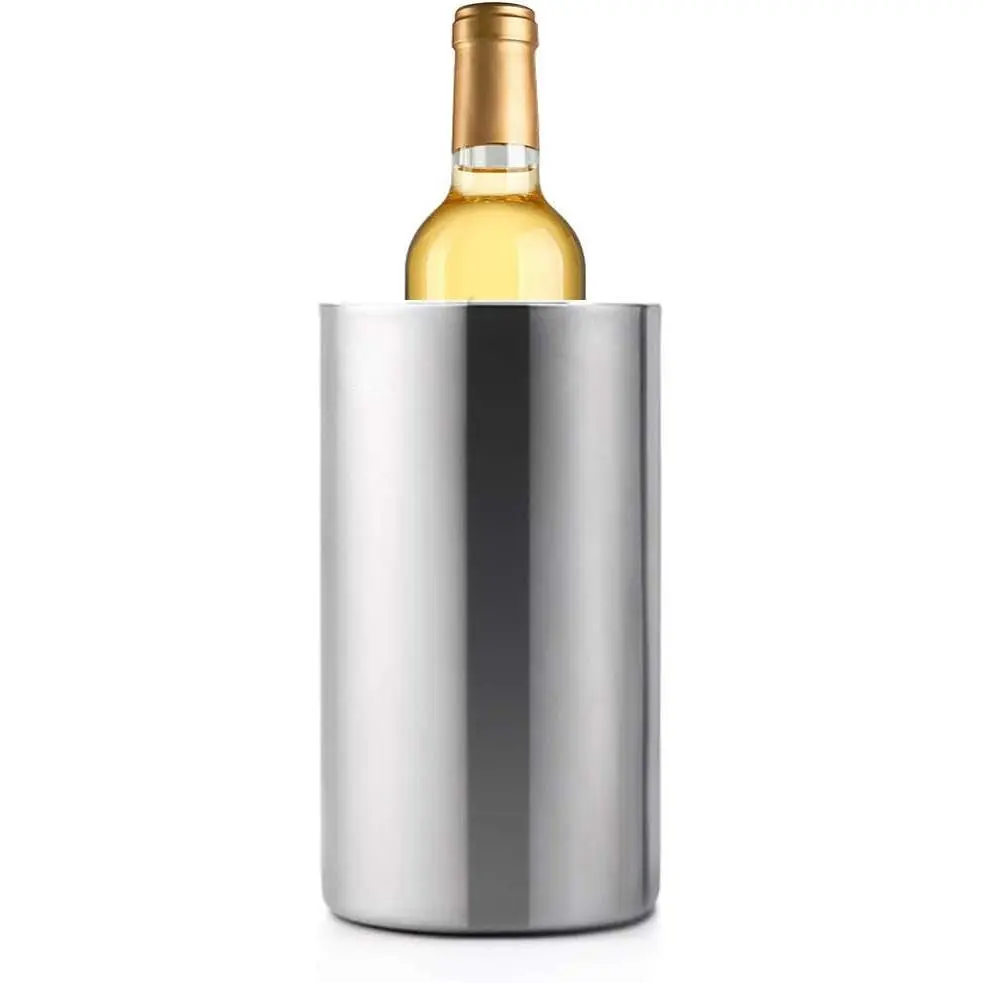 Chiller Bucket, Stainless Steel Double Wall  Cooler Bucket, Keeps Cold for Hours  Bottle Cooler Chiller Insulated Champagne  Ice Bucket (1 PC)