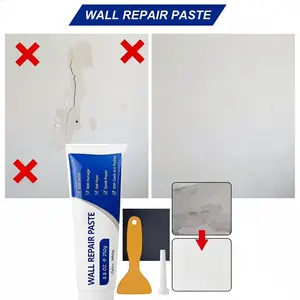Drywall Patch Repair Kit 250g, Quick-Drying Wall Repair Paste, Multi-Functional Crack Filler Adhesive, Waterproof Heavy Duty Concrete Wall Mending Compound for Home Repair White Spackle
