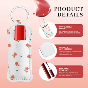 Joyclub 20 Pack Sublimation Chapstick Holder Blanks, Neoprene Lip Balm Holder Keychains Bulk for Women Christmas, DIY Personalized Lipstick Keychain, Travel Accessories, Gifts & Small Business Favors