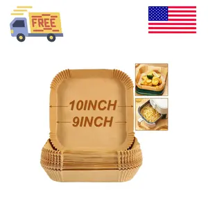 Large Air Fryer Liners, 10 Inch Square Air Fryer Liners, XL Airfryer Parchment Paper