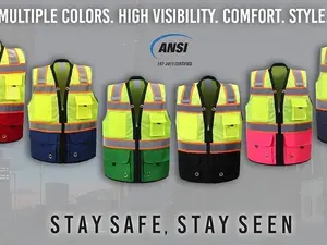 Class 2 High Visibility Safety Vest/ Construction Safety Vest/ ANSI Approved/ Various Colors & Sizes