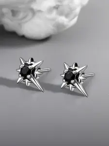 Zircon Inlaid North Star Earrings Set, Stud Earrings, Unisex Hip Hop Fashion Jewelry for Daily and Special Occasions, Chic and Versatile Gift