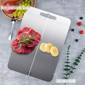 Stainless Steel Cutting Board, Food Grade Titanium Cutting Board, Non-Slip Chopping Board for Kitchen, BPA Free, Easy Clean