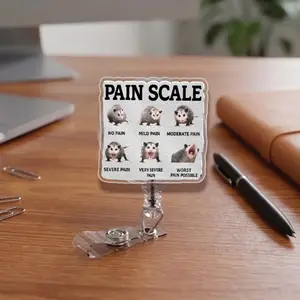 Opossum Pain Scale Badge Reel, Funny Nurse Badge Reel, Pain Scale Badge Holder, Healthcare Humor Badge Reel, Nurse Gift, Medical Badge Reel